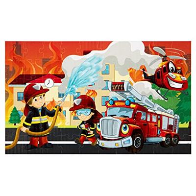 Vloerpuzzel Brandweer 58x39 cm 60 Stukjes