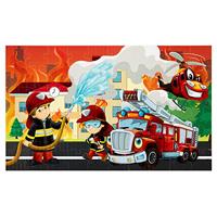 Vloerpuzzel Brandweer 58x39 cm 60 Stukjes - thumbnail