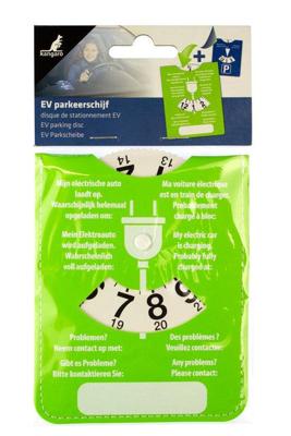 Parkeerschijf kangaro e-car met blauw-groen zijde | 25 stuks
