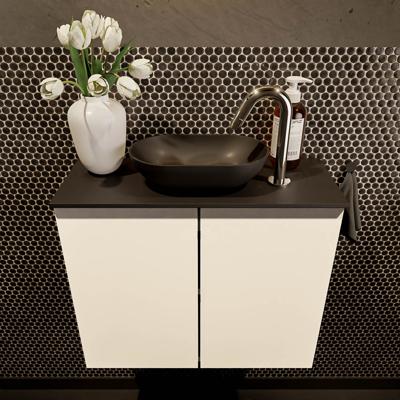 MONDIAZ FOWY toiletmeubel 60cm kleur talc. Waskom positie midden kleur urban | urban. Met 1 kraangat