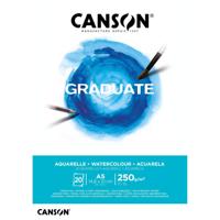 Aquarelpapier Canson Graduate Watercolour 20vel 250gr A5 natuurlijk wit - thumbnail