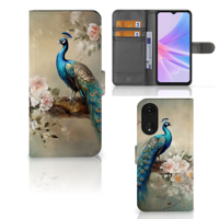 Telefoonhoesje | Met pasjeshouder | voor OPPO A78 5G | A58 5G Vintage Pauwen - thumbnail