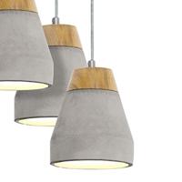Eglo HanglampTarega 3-lichts betongrijs met hout - 95526 - thumbnail