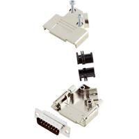 TRU COMPONENTS TCD45PKM15DMPK 7709152 D-sub male connectorset 45 ° Aantal polen: 15 Soldeerkelk 1 stuk(s) - thumbnail