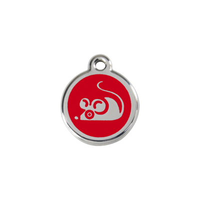 Mouse Red roestvrijstalen kattenpenning small/klein dia. 2 cm RedDingo - Reddingo Mouse Red roestvrijstalen kattenpenning small/klein dia. 2 cm RedDingo - Reddingo