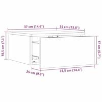 Wandbevestigde nachttafel 2 pcs Wasbruin 37 x 35 x 18,5 cm - thumbnail
