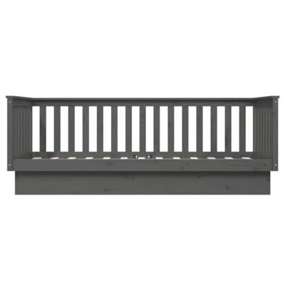 Slaapbank 80x200 cm massief grenenhout grijs