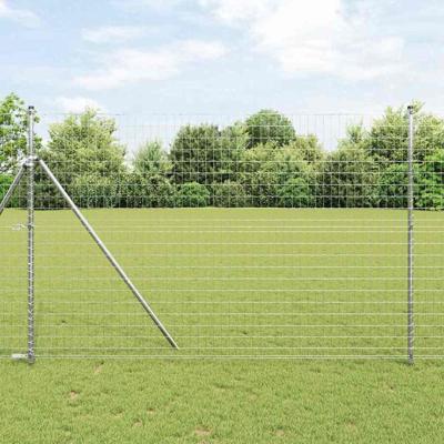 VidaXL Hek met paal zilver 1,5 x 10 m staal en pvc VidaXL Hek met paal zilver 1,5 x 10 m staal en pvc