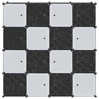 VidaXL Opbergmeubel met 16 vakken en ophangstangen polypropeen - thumbnail