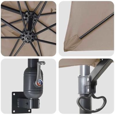 Tuinparasol Taupe 248.5 x 247.5 x 160 cm Stof