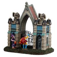 Lemax gargoyle gate tafereel Spooky Town 2025 - thumbnail