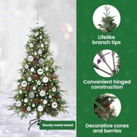 VidaXL Kunstmatige inklapbare kerstboom groen 120 cm pe en pvc - thumbnail