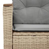 Tuinbank 2-zits met kussens poly rattan beige - thumbnail