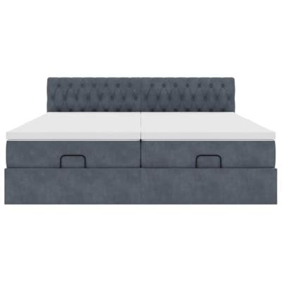 Ottoman bed met matrassen en LED's 160x200cm fluweel