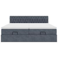 Ottoman bed met matrassen en LED's 160x200cm fluweel - thumbnail