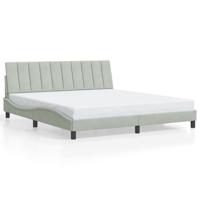 Bedframe zonder matras 160x200 cm fluweel lichtgrijs - thumbnail