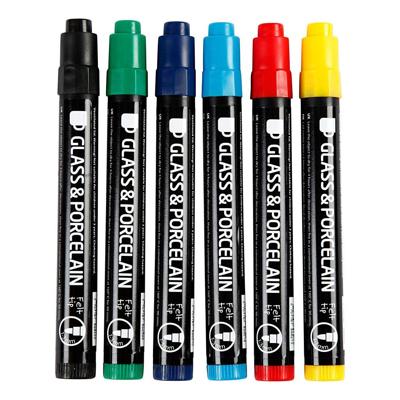 Creativ Company Https://www.cchobby.nl/glas-en-porseleinstiften-lijndikte-1-3-mm-semi-dekkend-6-stuk-1-doos