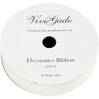 Creativ Company Cadeaulint, b: 18 mm, matt, wit, 25 m/ 1 rol - thumbnail