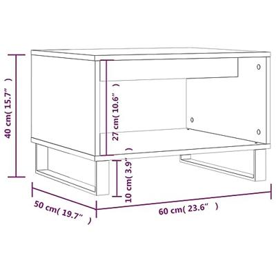 Salontafel 60x50x40 cm bewerkt hout wit