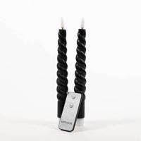 2Pcs Black Swirl Rustic Wax Taper Candle 23 cm 3D Wick R Anna's Collection - Annas collection - thumbnail