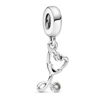 Pandora 799072C01 Hangbedel Heart Stethoscope zilver - thumbnail