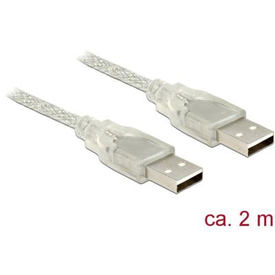 Delock 83889 Kabel USB 2.0 Type-A male > USB 2.0 Type-A male 2 m transparant