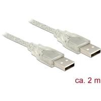 Delock 83889 Kabel USB 2.0 Type-A male > USB 2.0 Type-A male 2 m transparant - thumbnail