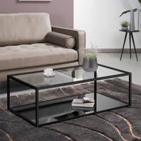 Kave Home Salontafel 'Blackhill' Glas met zwart frame, 110 x 60cm - thumbnail