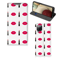 Samsung Galaxy A12 Hoesje met Magneet Lipstick Kiss - thumbnail