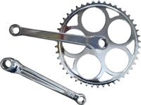 Bhogal crankstel set met spiegat 46T 170 mm zilver - thumbnail