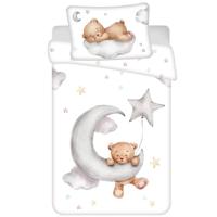 Sweet Home peuterdekbedovertrek Teddybear Hanging on the moon - 100 x 135 cm - thumbnail