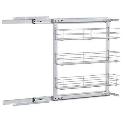 Draadmand uittrekbaar 3-laags 47x15,5x55,5 cm zilverkleurig