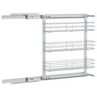 Draadmand uittrekbaar 3-laags 47x15,5x55,5 cm zilverkleurig - thumbnail