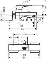 Hansgrohe Metropol ééngreeps badmengkraan opbouw, chroom - thumbnail