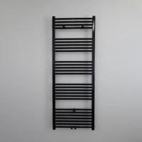 Designradiator Nile Gobi 180x60 cm Geborsteld Mat Zwart Midden-Onderaansluiting Aqua Splash - thumbnail