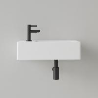 Fontein Gliss Design Freya Solid Marble 40x22x10 cm Met Kraangat Links Mat Wit Gliss Design - thumbnail