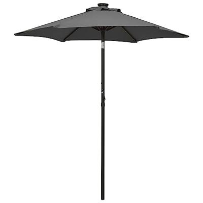 VidaXL Parasol met led-verlichting 200x211 cm aluminium antracietkleur