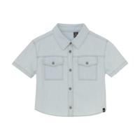 Indian Blue Jeans Zomer crop top meisjes - blauw - bleached denim - thumbnail