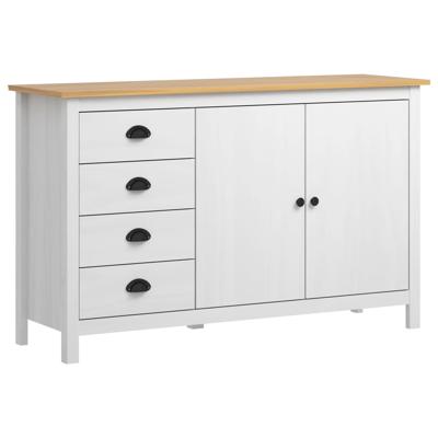 Dressoir Hill 79x40x80 cm massief grenenhout wit