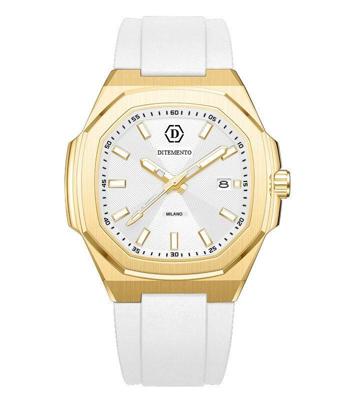 Ditemento Bianco Cioccolato Horloge Heren Wit/Goud - Maat One Size - Kleur: GoudWit | Soccerfanshop