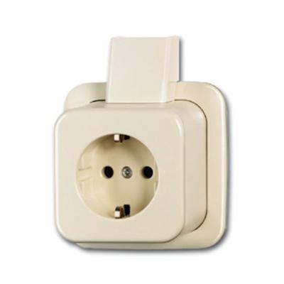 Busch Jaeger opbouw dubbel stopcontact creme