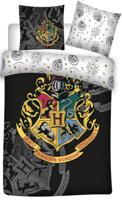 Harry Potter - Hogwarts Black & White 1 Persoons Dekbedovertrek (140cm x 200cm)( Katoen) - thumbnail