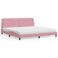 Bed met matras fluweel roze 200x200 cm - thumbnail