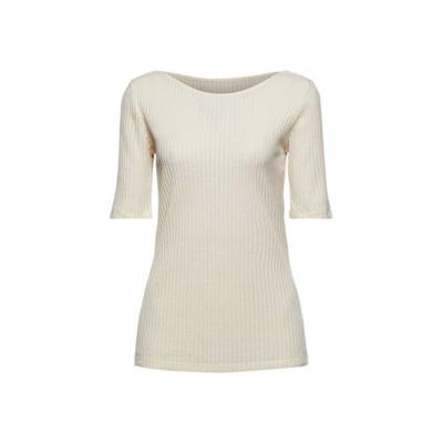 edc Women ribgebreide top van gerecycled polyester ecru