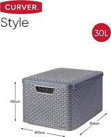 Curver Style mand L met deksel antraciet - thumbnail