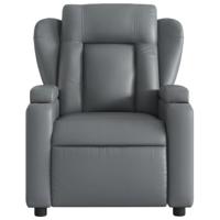 Fauteuil verstelbaar kunstleer grijs - thumbnail
