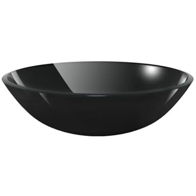 VidaXL Wasbak gehard glas 42 cm zwart