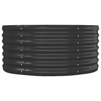 Plantenbak 152x80x36 cm gepoedercoat staal antracietkleurig - thumbnail