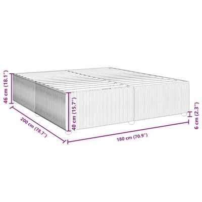 Bedframe zonder matras 180x200 cm fluweel donkergrijs