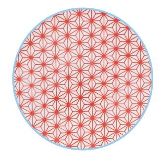 Gebaksbord met Rood Lichtblauw Design - Tokyo Design Studio - Star Wave - 16x2cm